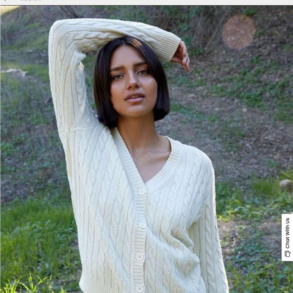 brandy melville cable knit sweater/cardigan